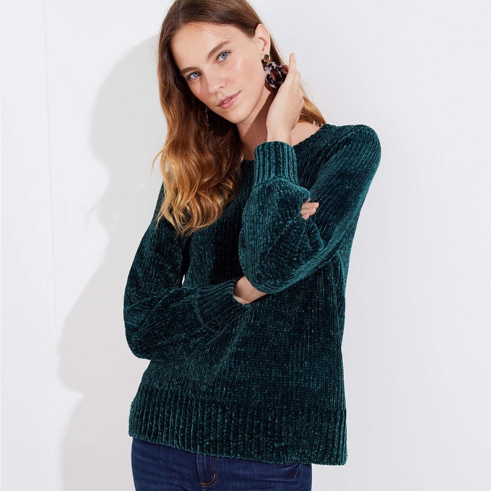 LOFT Balloon Sleeve Chenille Sweater